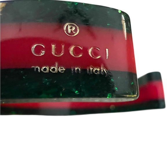 Gucci Red and Green Crystal Bee Cuff Bracelet - Picture 9 of 10